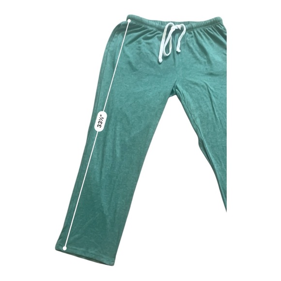 Women L green casual launch pants elastic waist drawstring straight leg - Picture 8 of 12